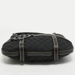 Pre Owned Gucci Black GG Canvas and Leather Royal Hobo