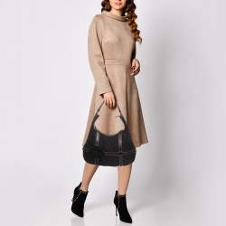 Pre Owned Gucci Black GG Canvas and Leather Royal Hobo