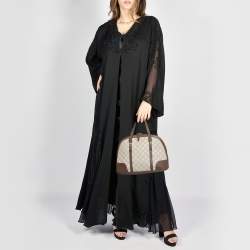 Pre Owned Gucci Brown/Beige GG Supreme Canvas and Leather Nice Dome Satchel