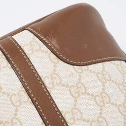 Pre Owned Gucci Brown/Beige GG Supreme Canvas and Leather Nice Dome Satchel