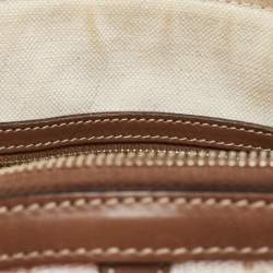 Pre Owned Gucci Brown/Beige GG Supreme Canvas and Leather Nice Dome Satchel