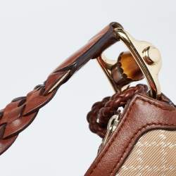 Gucci Brown/Beige Diamante Canvas and Leather Eva Hobo