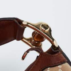 Gucci Brown/Beige Diamante Canvas and Leather Eva Hobo