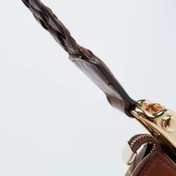 Gucci Brown/Beige Diamante Canvas and Leather Eva Hobo