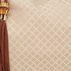 Gucci Brown/Beige Diamante Canvas and Leather Eva Hobo