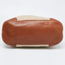 Gucci Brown/Beige Diamante Canvas and Leather Eva Hobo