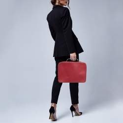 Gucci Red Leather Briefcase Bag