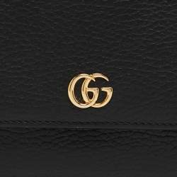 Gucci Black Leather GG Marmont Continental Wallet