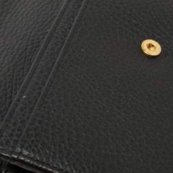 Gucci Black Leather GG Marmont Continental Wallet