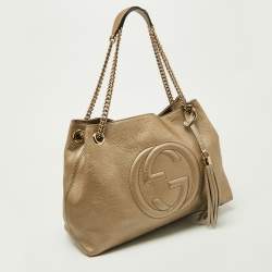Gucci Gold Leather Medium Soho Chain Shoulder Bag