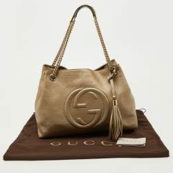Gucci Gold Leather Medium Soho Chain Shoulder Bag