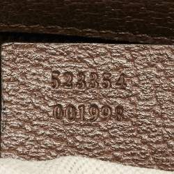 Pre Owned Gucci Beige/Brown GG Supreme Canvas and Leather Medium Ophidia Shoulder Bag  
