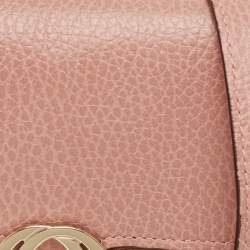 Gucci Dusty Pink Leather Interlocking G Wallet on Chain