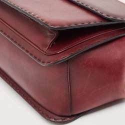Pre Owned Gucci Burgundy Leather and Suede Lady Stirrup Top Handle Bag