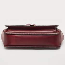 Pre Owned Gucci Burgundy Leather and Suede Lady Stirrup Top Handle Bag