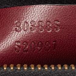 Pre Owned Gucci Burgundy Leather and Suede Lady Stirrup Top Handle Bag