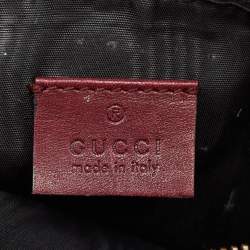 Pre Owned Gucci Burgundy Leather and Suede Lady Stirrup Top Handle Bag