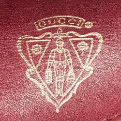 Pre Owned Gucci Burgundy Leather and Suede Lady Stirrup Top Handle Bag