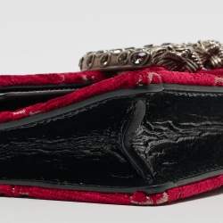 Gucci Red GG Velvet and Patent Leather Super Mini Dionysus Bag
