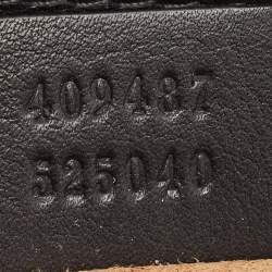 Pre Owned Gucci Black/Beige GG Supreme Canvas and Leather Small Padlock Shoulder Bag