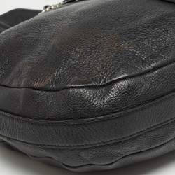 Pre Owned Gucci Black Leather Large Jungle Shoulder Bag
