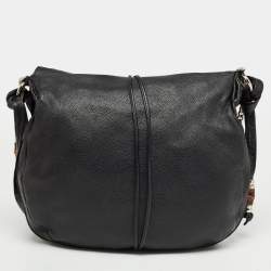 Pre Owned Gucci Black Leather Large Jungle Shoulder Bag