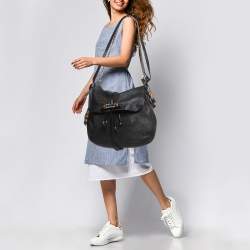 Pre Owned Gucci Black Leather Large Jungle Shoulder Bag
