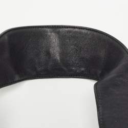 Pre Owned Gucci Black Leather Drawstring Hobo