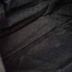 Pre Owned Gucci Black Leather Drawstring Hobo