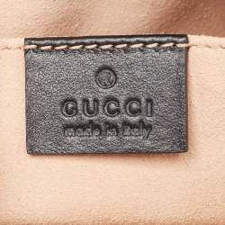 Pre Owned Gucci Black Matelassé Leather GG Marmont Animal Stud Belt Bag