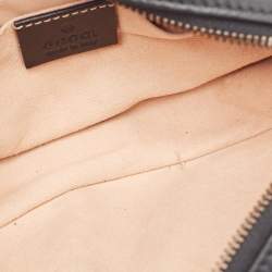 Pre Owned Gucci Black Matelassé Leather GG Marmont Animal Stud Belt Bag