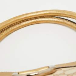 مملوكة مسبقًا Gucci Gold/Beige GG Canvas and Leather D Ring Tote