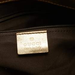 مملوكة مسبقًا Gucci Gold/Beige GG Canvas and Leather D Ring Tote