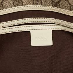 Gucci White/Beige GG Supreme Canvas and Patent Leather Joy Shoulder Bag