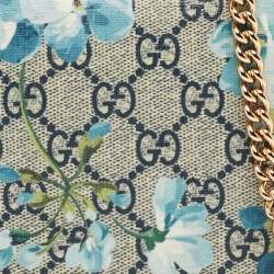 Gucci Beige GG Supreme Canvas Blooms Wallet On Chain