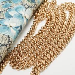 Gucci Beige GG Supreme Canvas Blooms Wallet On Chain