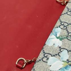 Gucci Beige GG Supreme Canvas Blooms Wallet On Chain