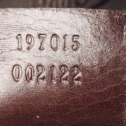 Pre Owned Gucci Brown Leopard Print Patent Leather Large Hysteria Clutch