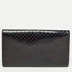 Pre Owned Gucci Black Microguccissima Patent Leather Broadway Clutch