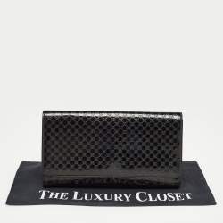Pre Owned Gucci Black Microguccissima Patent Leather Broadway Clutch