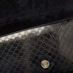 Pre Owned Gucci Black Microguccissima Patent Leather Broadway Clutch