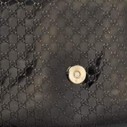 Pre Owned Gucci Black Microguccissima Patent Leather Broadway Clutch