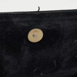 Pre Owned Gucci Black Microguccissima Patent Leather Broadway Clutch