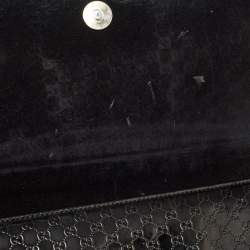 Pre Owned Gucci Black Microguccissima Patent Leather Broadway Clutch