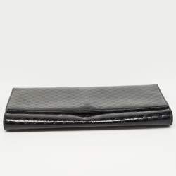 Pre Owned Gucci Black Microguccissima Patent Leather Broadway Clutch