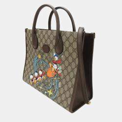 Gucci Beige GG Supreme Canvas Donald Duck Tote Bag