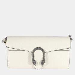 Pre Owned Gucci White Leather Small Dionysus Shoulder Bag