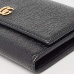 Gucci Black Leather GG Marmont Continental Wallet