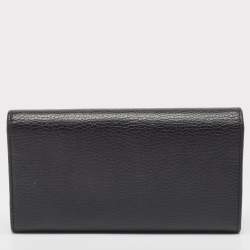 Gucci Black Leather GG Marmont Continental Wallet