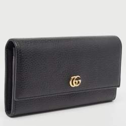 Gucci Black Leather GG Marmont Continental Wallet